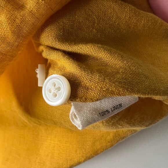 Alex Mill Mustard Yellow Linen Button Down Jo Shirt Size Small - Picture 6 of 8